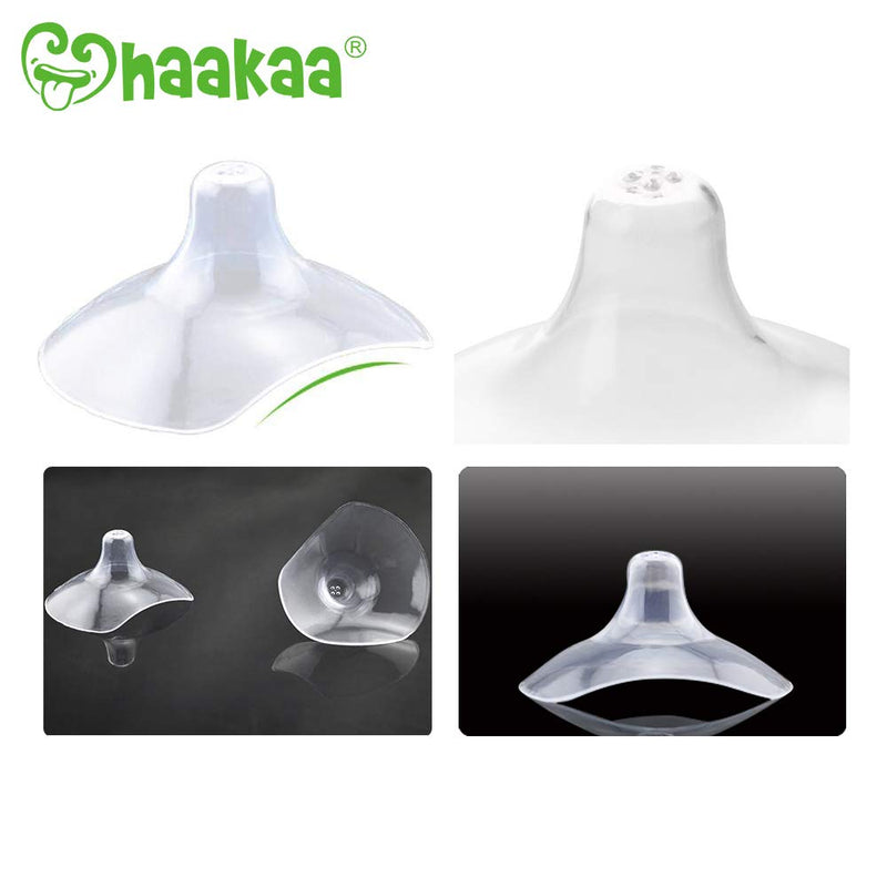 Haakaa Nipple Shield Silicone Nippleshields for Breastfeeding with Carry Case Super-Soft Gen 1 & Gen 2 Combo, 2pc - NewNest Australia