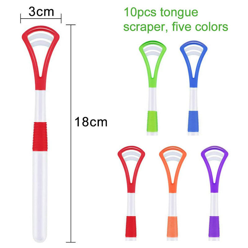 Tongue Scraper Cleaner, FANDE 10PCS Oral Scraping Cleaner, Tongue Cleaner Brush for Help Getting Rid of Bad Breath, Food Scraper to Keep Your Mouth Healthy and Clean (Set of 5 Colours) - NewNest Australia