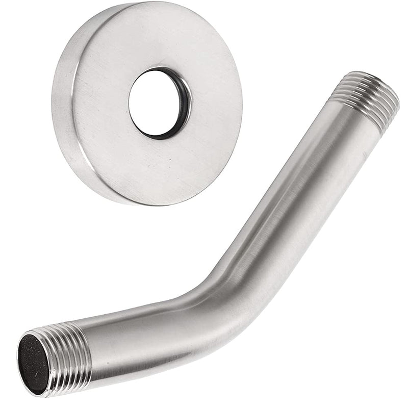 6 inch long Shower Arm and Flange - Stainless Steel Finish - NewNest Australia