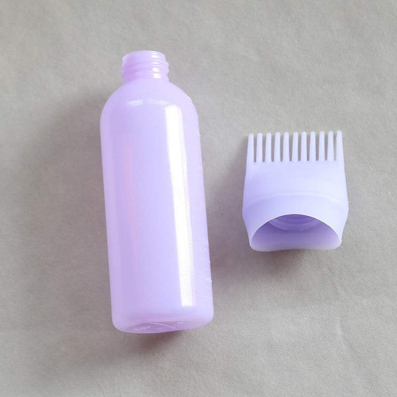 Towarm Blue White Purple 3pieces Comb Applicator Bottle 6 Ounce Bottle Comb with Graduated Scale for Hair Dye Coloring Scalp Treatment Essential (3pcs) - NewNest Australia