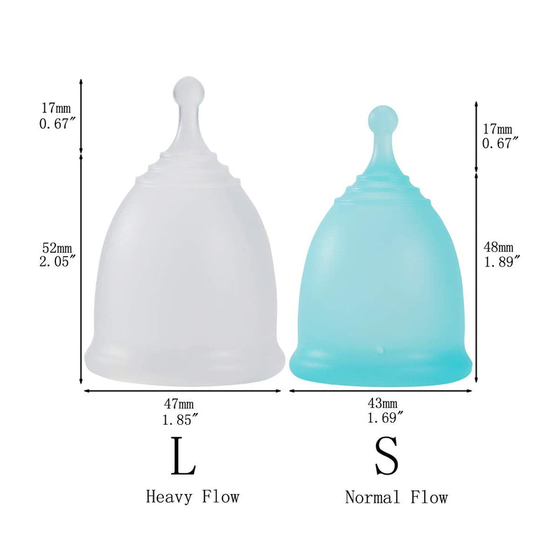 CROING 𝙋𝙚𝙧𝙞𝙤𝙙 𝘾𝙪𝙥 2 pcs Menstrual Cup with 1 pc Silicone Cup and 1 pc Storage Bag,Menstrual Cup Holder, Storing Period Cup (Blue and White) - NewNest Australia