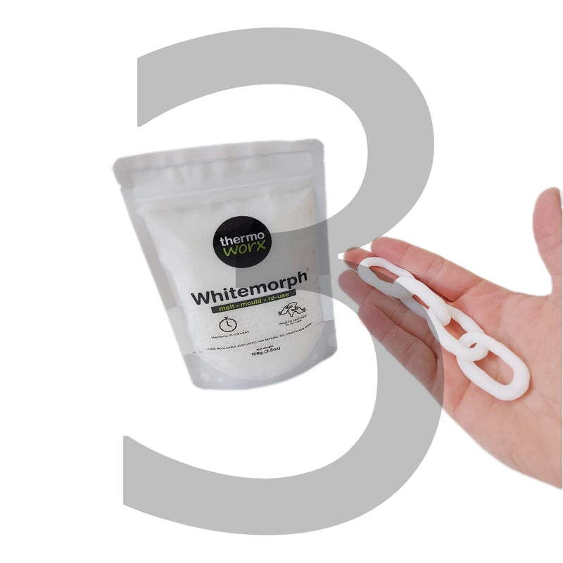 Thermoworx Whitemorph 3.5oz. Hand moldable bioplastic. Melt, Mold and Reuse - NewNest Australia