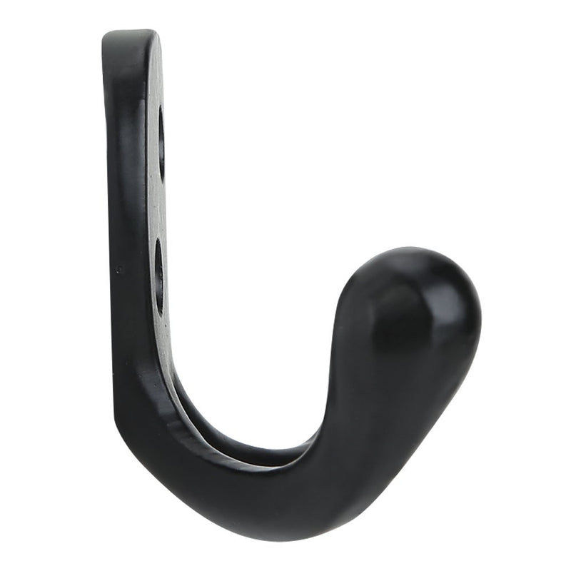 NewNest Australia - A29 Hook Set of 4 Heavy Duty Wall Mounted Double Coat Hooks Utility Iron Decorative Hooks for Coat Robe Hat Key Towel with Easy Installation Hardware Black Powder Coat Finish 