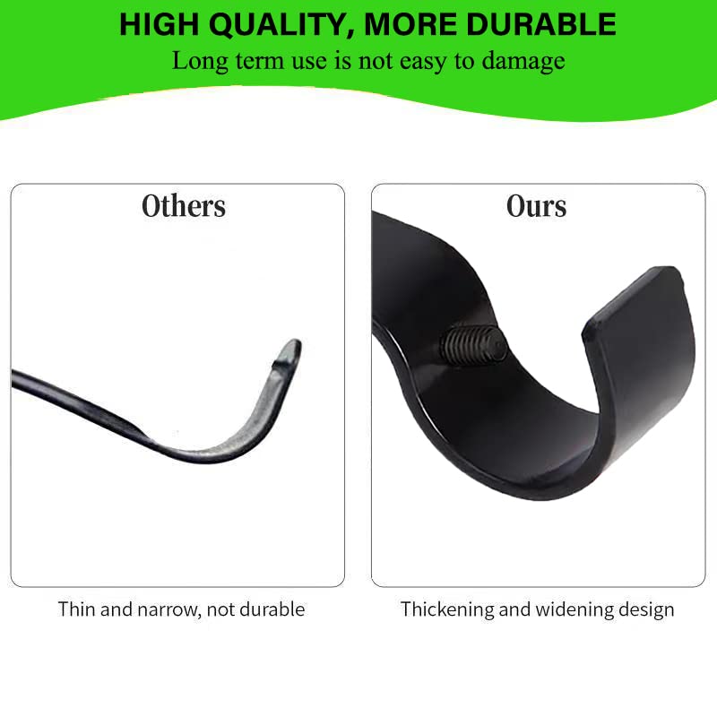 Curtain Rod Brackets for Adjustable, 2 Pack Premium Rod Bracket for Walls, Curtain Rod Holder, Drapery Rod Holders Hardware Window Curtain Rod Support Hanger for 1 Inch Rod (Black) Black - NewNest Australia