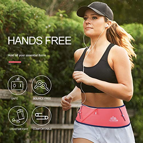 Running Pouch Belt Waist Pack Fanny Bag with 250ml Soft Water Bottle, Bounce Free Fashion Workout Jogging Travelling Money Pocket Belt for Women (Black, S/M) Black - NewNest Australia