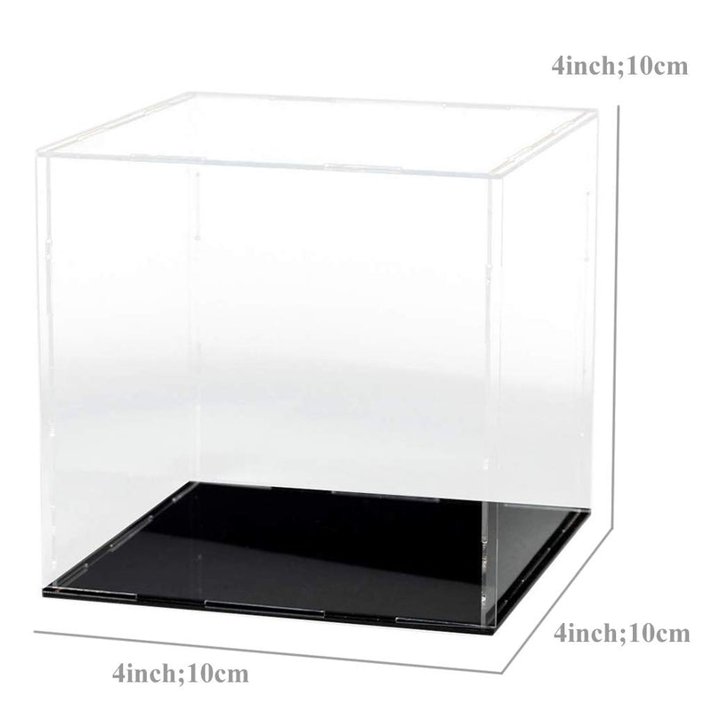 NewNest Australia - LANSCOERY Clear Acrylic Display Case Assemble Countertop Box Cube Organizer Stand Dustproof Protection Showcase for Action Figures Toys Collectibles (4x4x4 inch; 10x10x10 cm) 4x4x4 inch; 10x10x10 cm 