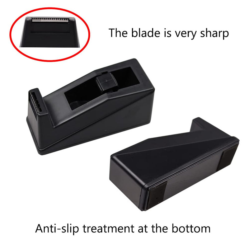 DBKMPZ Classic Desktop Tape Dispenser, 1 in Core, Non-Skid Base - with 1 Premium Rolls Invisible Clear Tape, Perfect for Office, Home, School (Black) Black - NewNest Australia