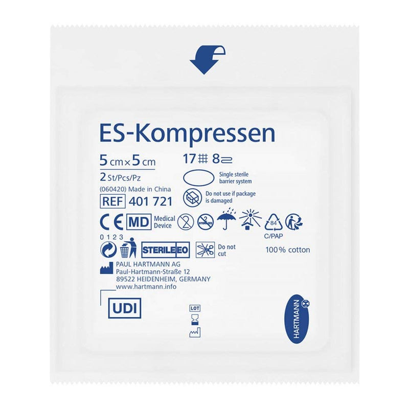 ES-COMPRESSES sterile 5x5 cm 8-fold 25X2 pieces 2 pieces (pack of 1) - NewNest Australia