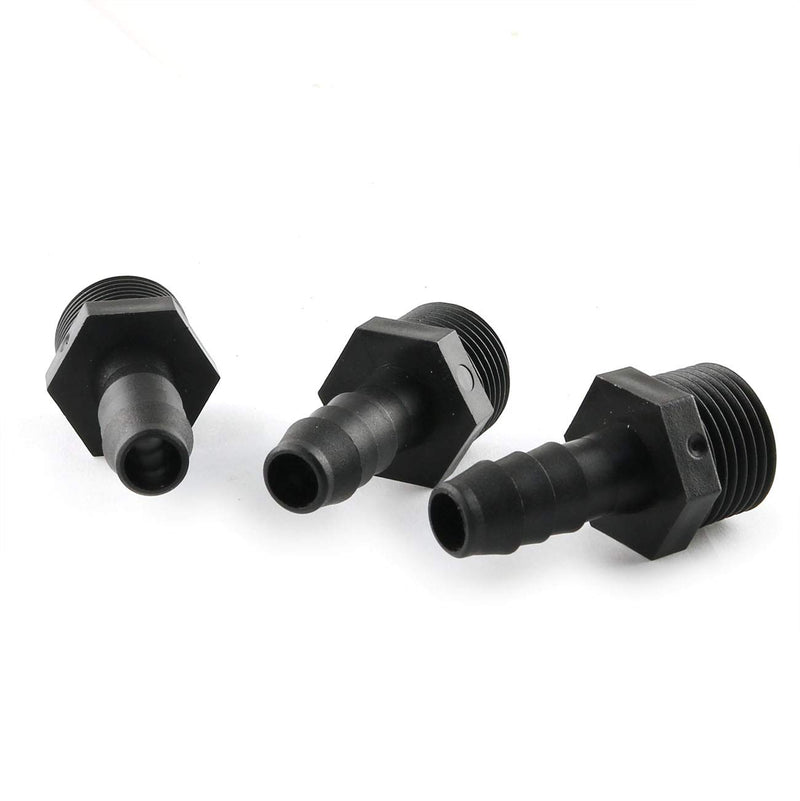 E-outstanding Hose Barb Connector 5PCS 3/8 inch Barb to 1/2 inch NPT Male Black Plastic Hose Barb Pipe Fittings Connect Adapter - NewNest Australia