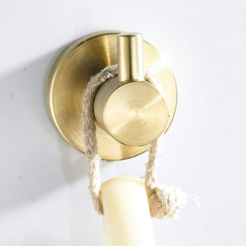 BigBig Home Stainless Steel 304 Towel Hook Champagne Golden, Wall Mounted Clothes Hanger with Screws for Bathroom and Kitchen Bathroom Accessory - NewNest Australia