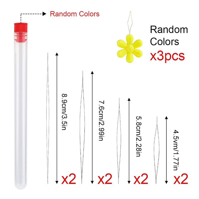 8Pcs Beading Needles, 4 Sizes Embroidery Needle Extra Fine Thin Beading Needles Big Eye Beading Needles, Long Straight Needles Bead Needles Hand Sewing Needles with 3Pcs Threaders 8Pieces - NewNest Australia