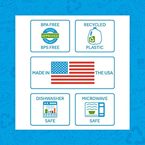 RE-PLAY 4pk - 10 oz. No Spill Sippy Cups for Baby, Toddler, and Child Feeding in Aqua, Lime Green, Sunny Yellow and Teal | BPA Free | Made in USA from Eco Friendly Recycled Milk Jugs | Aqua Asst.+ Aqua Asst. - NewNest Australia