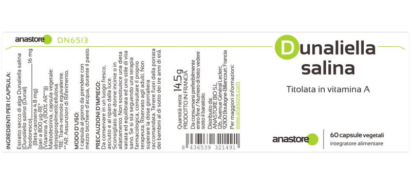 Vitamins A (Rétinol) * 16 mg / 60 capsules * Dry extract from the alga Dunaliella, titrated to 30% β-carotene * Eyes, skin, immune, vegan - NewNest Australia