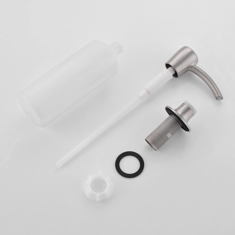 Kitchen Sink Soap Dispenser, Build in Sink Soap Dispenser, Deck Mounted Soap Dispenser, Brushed Nickel RULIA RB2005 - NewNest Australia