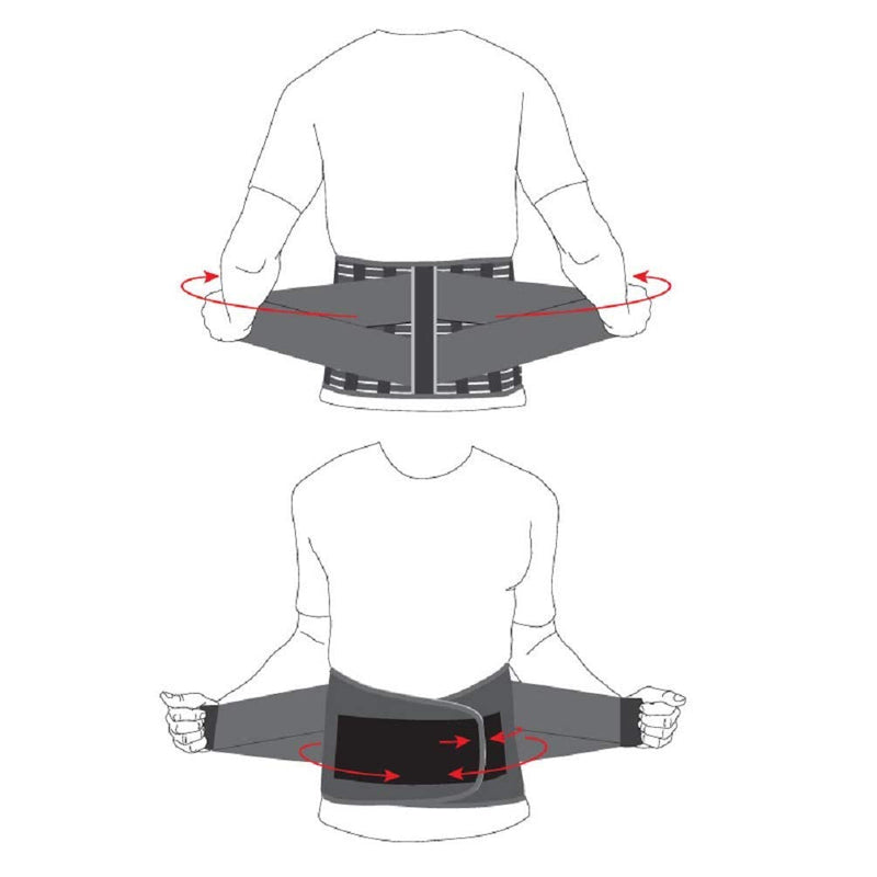 Back Support Belt Back Strap With Stabilizing Rods For Pain Reduction And Posture Correction Adjustable Back Support For Men And Women With 4 Rib Stiffeners Height 24 Cm Large Black - NewNest Australia