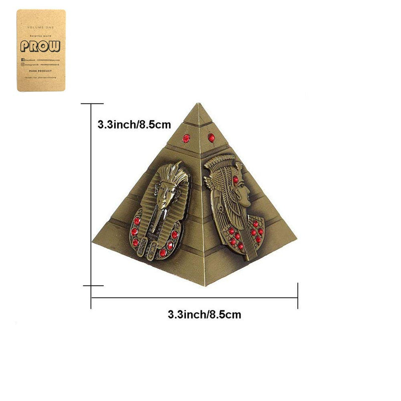 NewNest Australia - PROW 3.3 Inch Egyptian Pyramids Figurine Replica, Bronze Metal Egyptian Ancient Art Building Model for Cafe Home Decor Desktop Decoration Gift Souvenir 