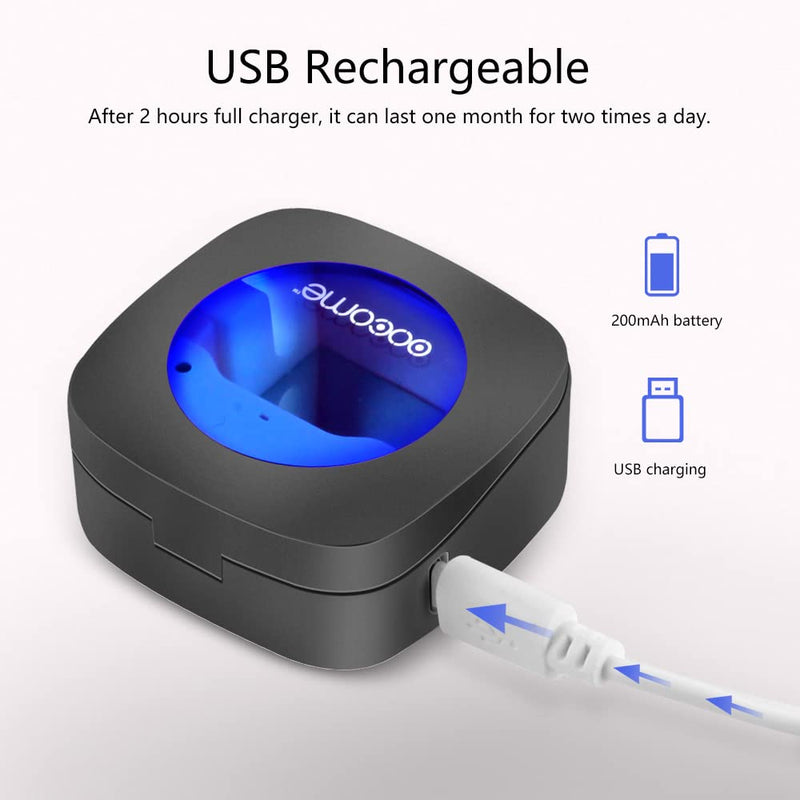 OOCOME Portable Deep UV Toothbrush Sanitizer Case Toothbrush Sanitizer Holder Organizer Case Toothbrush Cleaner Holder with Sticker free Punching for Travel and Family Use (Black) Black - NewNest Australia