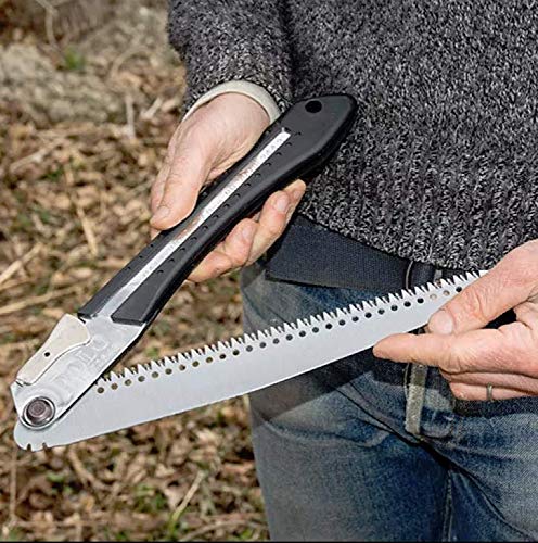 Kings County Tools Large Folding Pruning Saw | Fast Cutting Japanese Style Teeth | 10” Long Blade | 3/16” Tooth Depth | Rubber Handle Grip | All-Steel Body - NewNest Australia