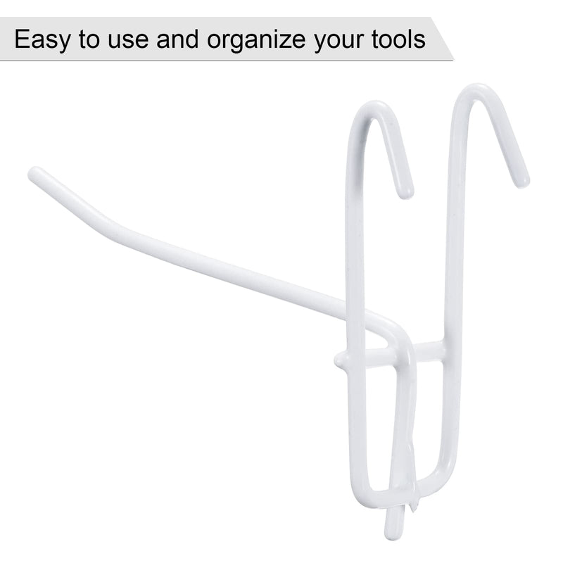 MECCANIXITY Grid Wall Display Hooks Store Garage Storage Wall Organizers 4 Inch White, Pack of 10 - NewNest Australia