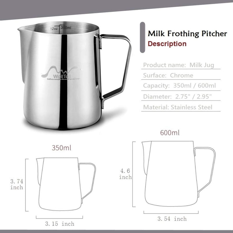 Stainless Steel Milk Frothing Pitcher 350ml Milk Coffee Cappuccino Latte Barista Jug Pitcher - NewNest Australia