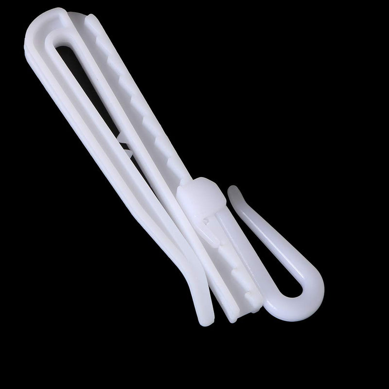 NewNest Australia - uxcell a15122100ux1498 Adjustable Depth Pinch Pleat Locking Curtain Tape Clip Hooks Plastic Pack of 25 