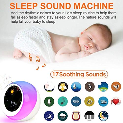 NewNest Australia - I·CODE Time to Wake Alarm Clock for Kids, Children's Sleep Trainer, Kids Wake Up Light, Sleep Sound Machine White 