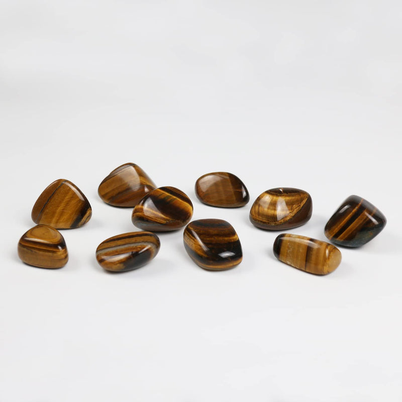 Nvzi 10 packs of tiger eye stone, hand flatterer stone, crystal healing stones, polished drum stones, chakra stones, drum stone mix, semi-precious stone mix, lucky stones for children - NewNest Australia