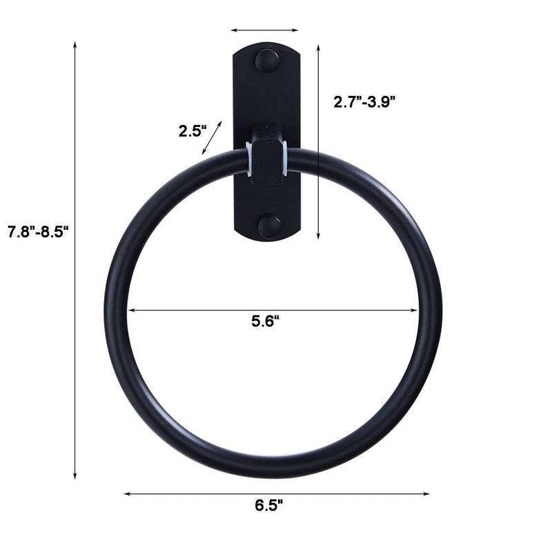 Black Towel Ring Bathroom Towel Ring Space Aluminum Steel Simple Round Towel Racks , Matte Black - NewNest Australia