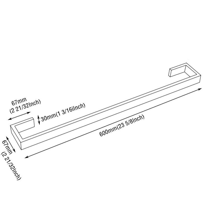 TNOMS SUS 304 Stainless Steel Bathroom Towel Bar Square Towel Holder Rack Rail Storage Organizer Hanger,Q8004BR Brushed - NewNest Australia