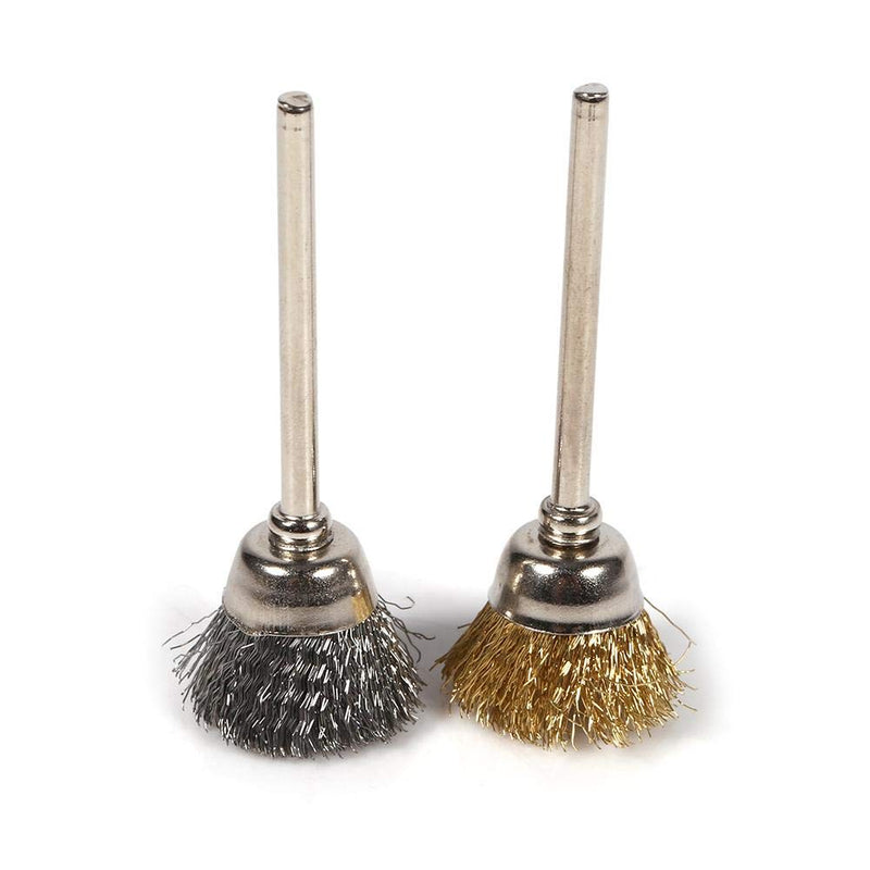 Brass Steel Wire Brush Set, 36 Pcs Stainless Steel Wire Brush Pen Cup Wheel Shaped Polishing Cleaning Rotary Tools Full Kit for Electric Equipment Perfect for Removal of Rust/Corrosion/Paint - NewNest Australia