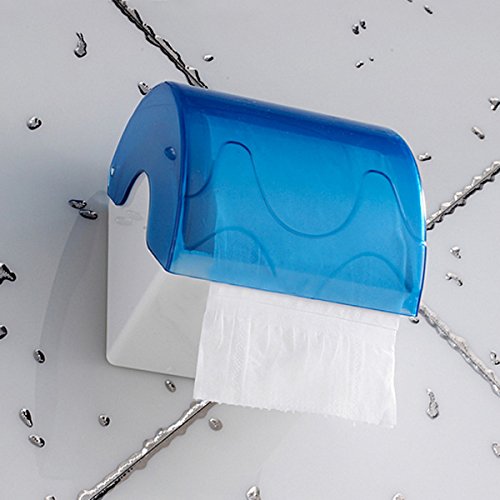 YOMESTE Wall Mounted Waterproof Paper Holder Bathroom Paper Roll Holder (Blue) Blue - NewNest Australia