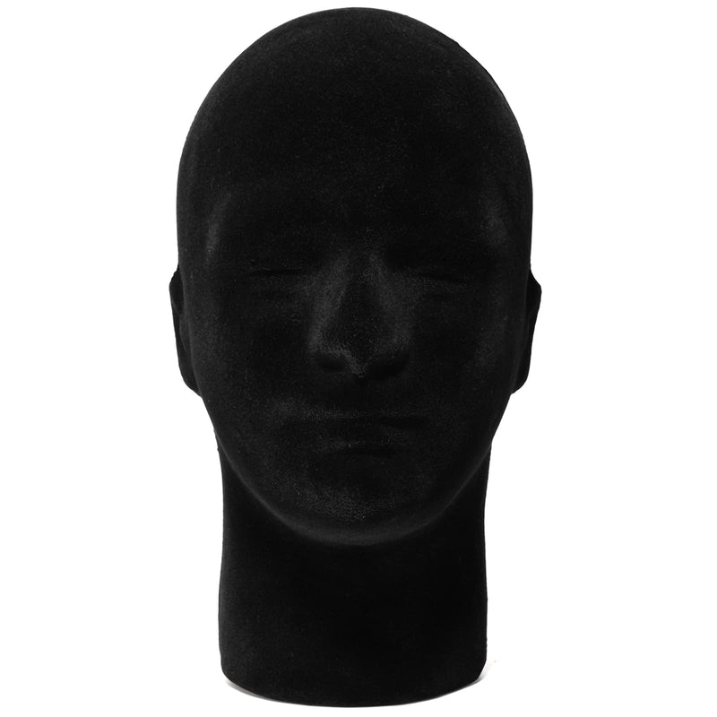 Foraineam 2 Pack Male Foam Mannequin Head Display Holder, 11 Inch Man Manikin Stand Model, Black Styrofoam Heads for Wig Hats Glasses Masks - NewNest Australia