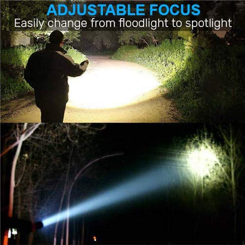 Rechargebale Flashlight, Magnetic Pocket Flashlight with Clip（included Battery), Super Bright COB Work Light LED Torch, Zoomable, Water Resistant, 4 Modes for Camping Hiking 2 Pack - NewNest Australia