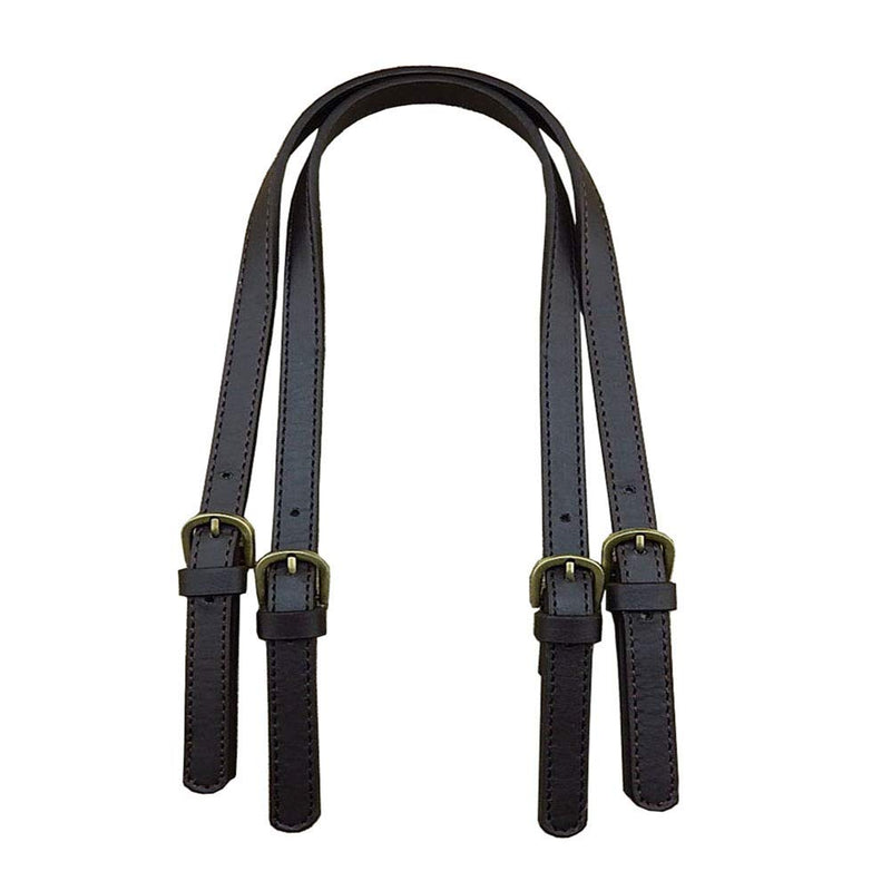 ConStore 2 PCS Leather Replacement Handles Shoulder Straps with Adjustable Buckle Purse Strap Bag Handles DIY Bag Belt Split Leather (Black) Black - NewNest Australia