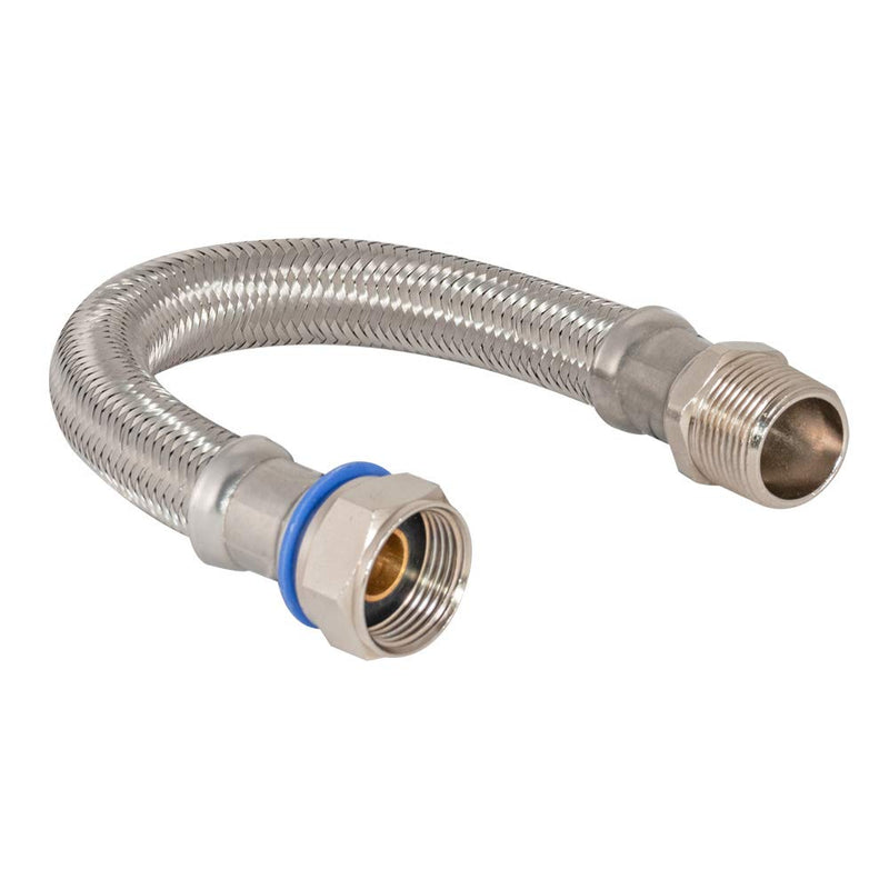 Eastman 48573 Flexible Water Heater Connector, 3/4" FIP Swivel X 3/4" MIP Rigid, 12" Length, Silver 12 Inch - NewNest Australia