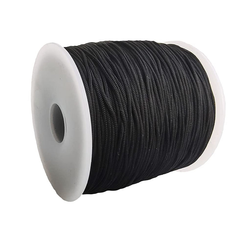 1.0MM 136 Yard Nylon Cord Rattail Trim Thread for Chinese Knotting,Macrame,Kumihimo Beading,Jewelry Making,Bracelets (Black) Black - NewNest Australia