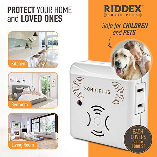 RIDDEX SonicPlus Pest Repeller for Rodents and Insects, 6-Pack Indoor Repellent with Side Outlet, Get Rid of Roaches & Rodents Chemical Free - NewNest Australia