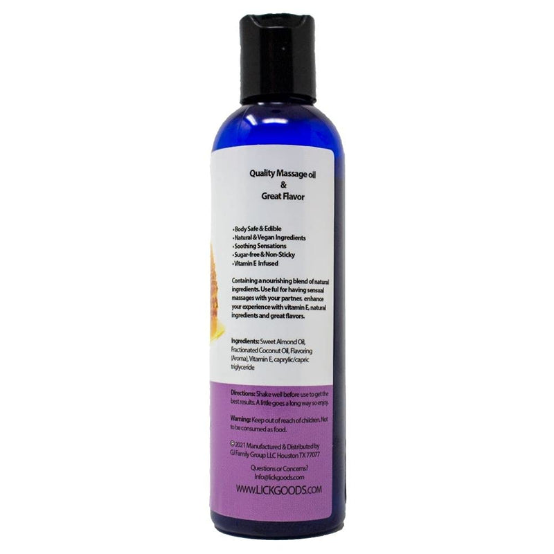Honey Flavored Massage Oil for Couples – Edible Massaging Lotion with Vitamin E and Sweet Almond and Coconut Oil is Non Sticky and Gentle on Skin – Natural, Relaxing and Vegan Friendly (4 oz) - NewNest Australia
