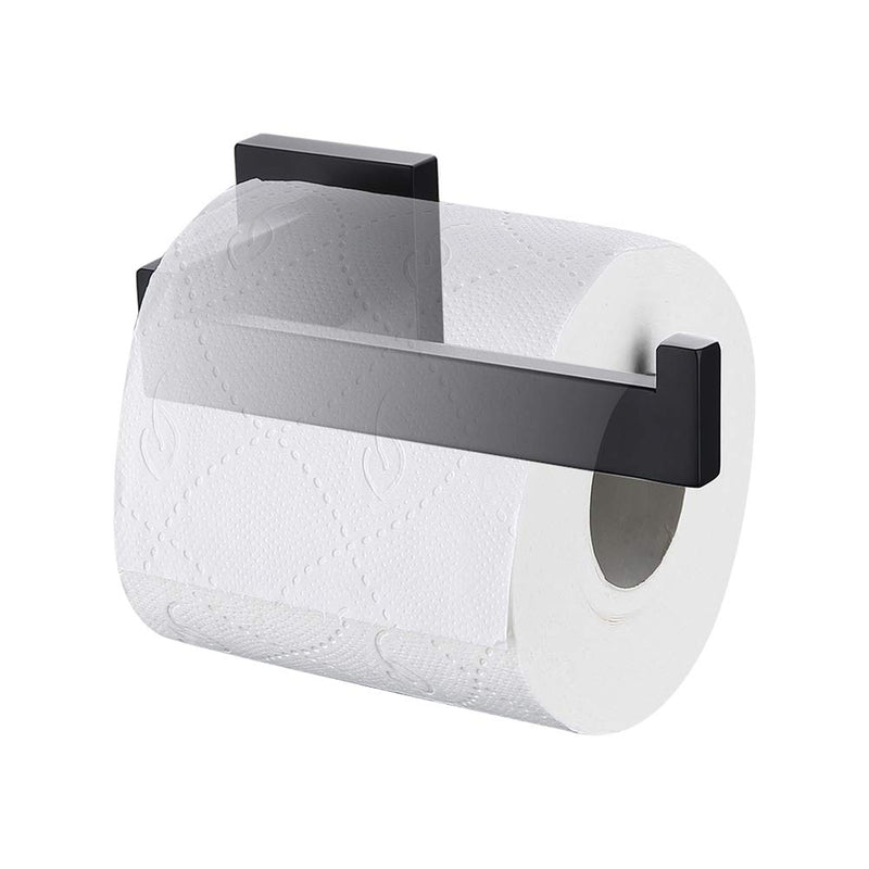 TASTOS Toilet Paper Holder Matte Black, Toilet Tissue Roll Holders Dispenser and Hangers Wall Mounted for Bathroom & Kitchen, Stainless Steel Modern Square Style Square Size - NewNest Australia