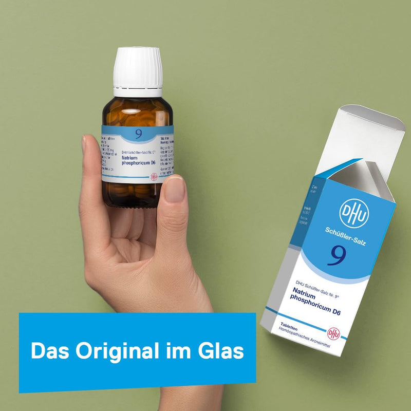 DHU Schüßler Salt No. 9 Natrum phosphoricum D6 - The mineral salt of metabolism - the original - environmentally friendly in a medicine glass, 200 tablets - NewNest Australia