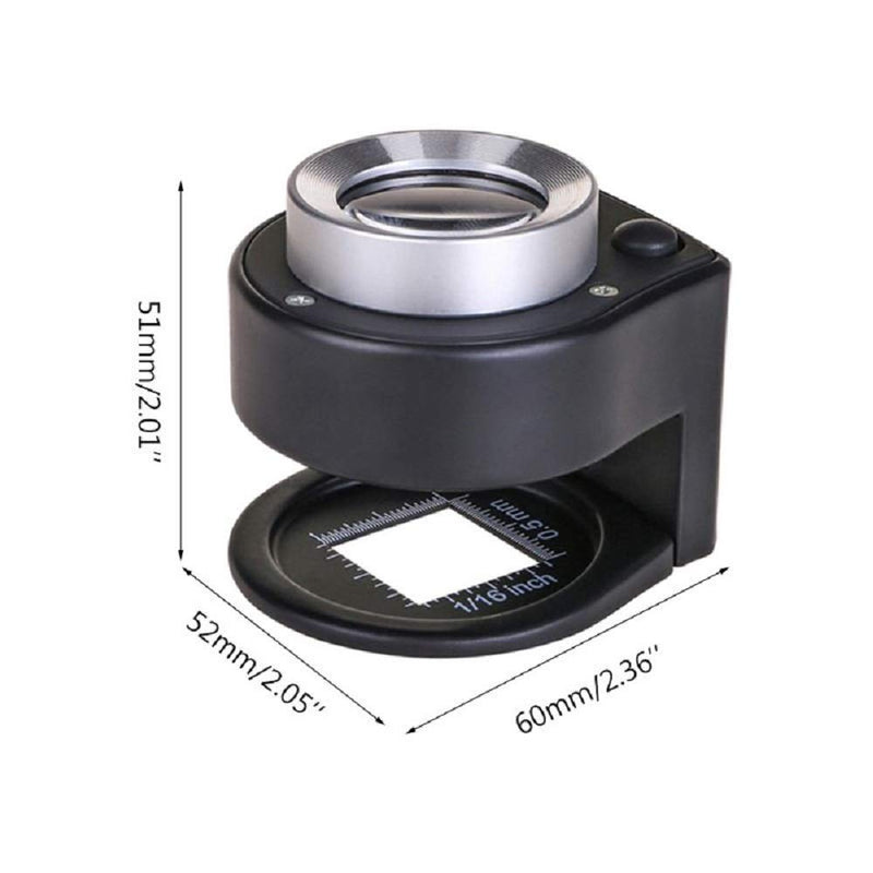 Bysameyee 30X Illuminated Magnifying Glass Jewelers Loupe, 6 Lights Desktop Metal Magnifier Portable Folding Scale Eye Loop for Textile Optical Jewelry Tool Coins Currency Stamps Gems (30X) - NewNest Australia