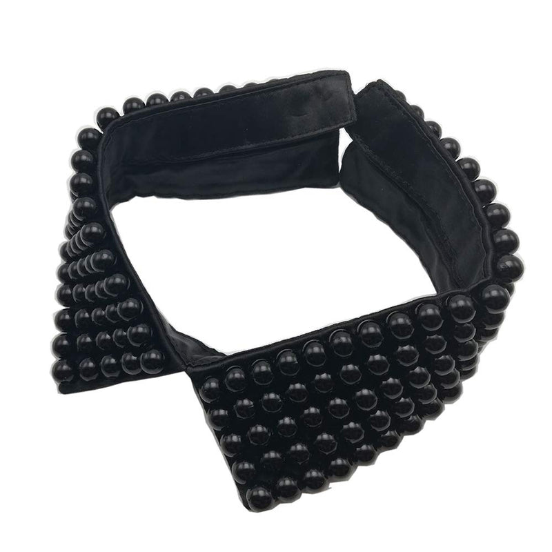 Women Fashion Detachable False Collar Faux Pearl Fake Collar for Women Two Color Options (Black) Black - NewNest Australia