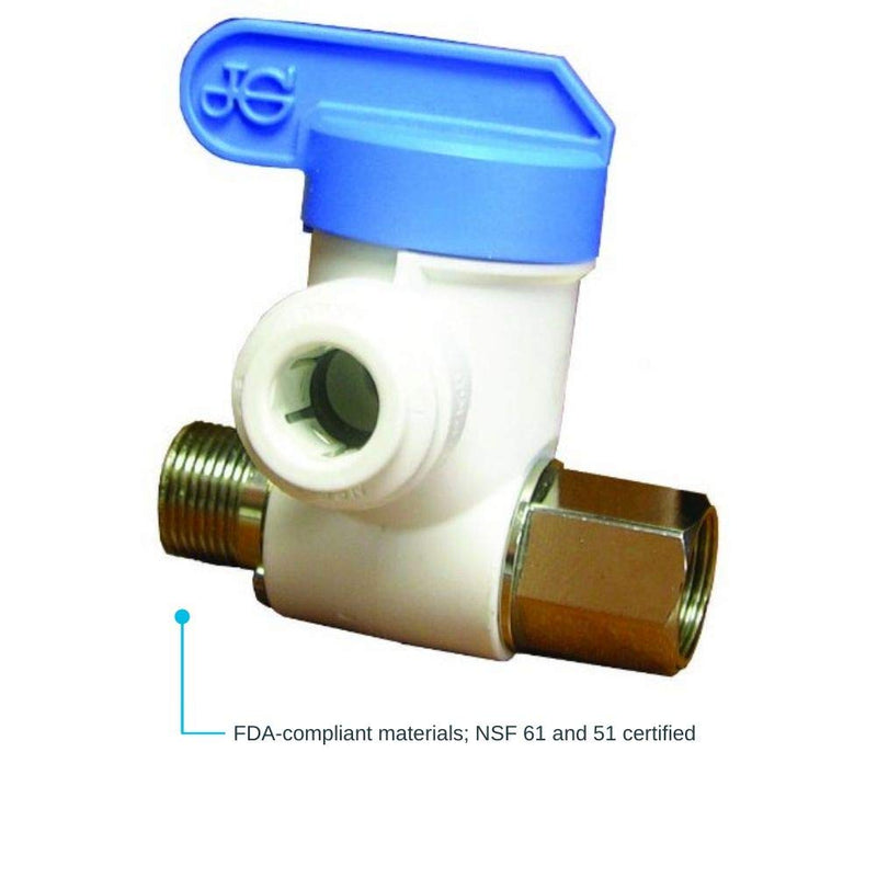 John Guest ASVPP1LF Angle Stop Adapter Valve, Push-to-Connect, 3/8-Inch by 3/8-Inch by 1/4-Inch - NewNest Australia