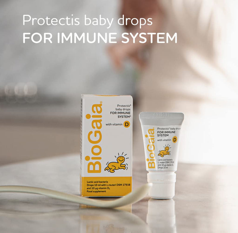BIOGAIA Protectis Probiotic Drops with Vitamin D3 10ml Suitable for Newborn Babies,Balance Baby’s Gut Flora and Support Immune System. Contains BioGaia Patented L Reuteri DSM 17938. - NewNest Australia