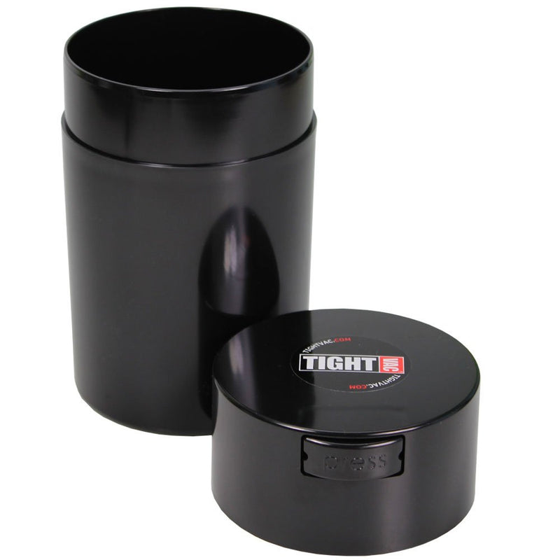 NewNest Australia - Tightvac - 1 oz to 6 ounce Airtight Multi-Use Vacuum Seal Portable Storage Container for Dry Goods, Food, and Herbs - Black Cap & Body 