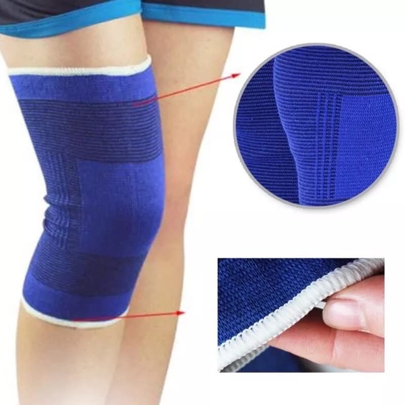 WARESHARK Knee Support - Lightweight Elasticated Sleeve Compression Bandage for Joint Pain & Sprains During Exercise & Sport, Left or Right for Both Men & Women (2 x Blue Knee Supports) - NewNest Australia