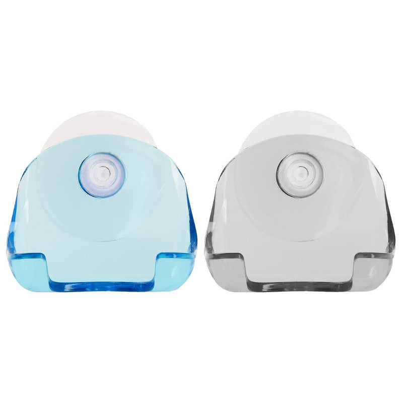 kwmobile 2x suction cup holder for razors - for glass and tiles - wet razor suction cup holder set - wall hooks in black, light blue, transparent - NewNest Australia
