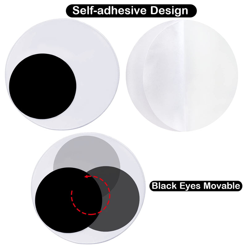 Cinvo 2.7 Inch Medium Googly Eyes Self Adhesive 7cm Big Wiggle Eyes Large Sticky Eyes for Party Halloween Decor Door Christmas Trees Cleaning Robot VR Goggles Classroom DIY Craft Projects (Pack of 6) 7 cm googly eyes - NewNest Australia