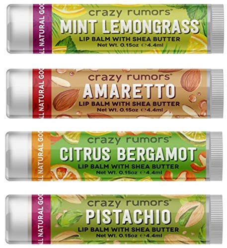 Crazy Rumors 'Adventurous Mix' 4 Pack Soothing Lip Balm Stick Set for Dry Lips, 100% Natural - NewNest Australia