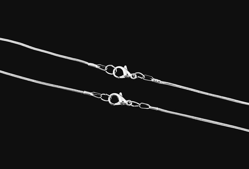 Snake Chains Necklace 24pcs 925 Silver Plated 1.2mm DIY Charms Link with Lobster Clasps for Jewelry Making (16 inch) 16 inch - NewNest Australia